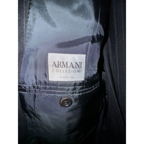 ARMANI COLLEZIONI Suit 46R W40 Good Condition Italy Black Stripes 2 Piece Italy - Picture 5 of 10